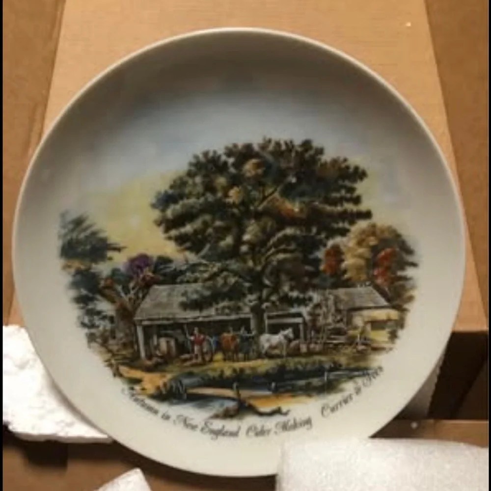 Currier & Ives “Autumn in New England Cider Making” Japan 6 1/4